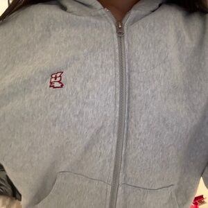 Gray zip hoodie